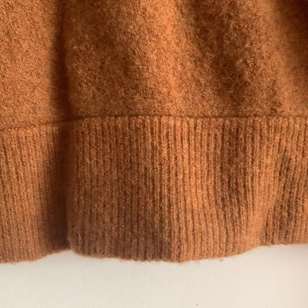 Madewell Wrap Front Pullover Sweater Brown Small Alpaca Wool Blends Cozy Cabin